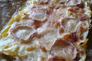 Gratin de courgettes jaunes au chèvre