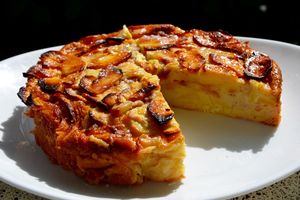 Gâteau invisible pommes poires