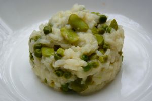 Risotto aux fèves et petits pois