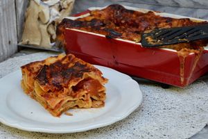 Lasagnes aux cèpes et tomates