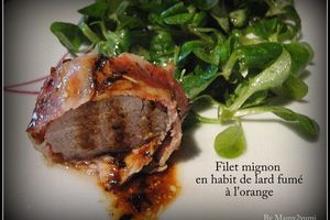 Filet mignon en habit de lard fumé, à l'orange