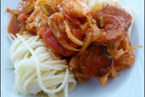 Encornets au fenouil, chorizo & tomates