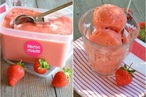 Sorbet à la fraise sans sorbetière