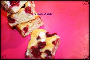 Carrés framboises et chocolat blanc
