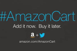 Amazon teste Twitter pour remplir sa shopping list et commander en ligne.