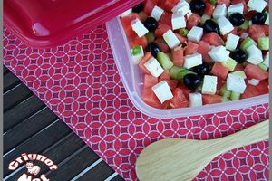 Salade pastèque, feta et concombre