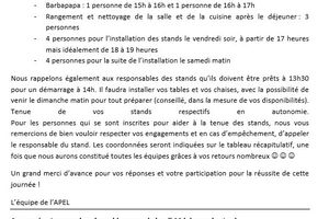 BESOIN DE QUELQUES BENEVOLES
