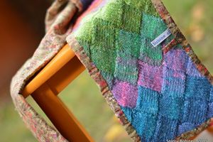 Echarpe Entrelac en Noro, doublée de Liberty