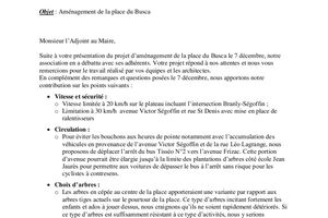 Nos propositions complémentaires pour le place du Busca :
