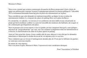 lettre au maire de Toulouse pour le projet de la place du Busca