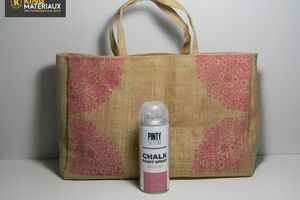 DIY Peinture à la craie sur sac en toile de jute