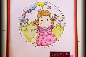 Carte pour le jeu du mois de mars du blog Scrap création de Celaub
