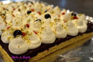 Tarte fruits rouge et pistaches, recette du chef F. Daubinet