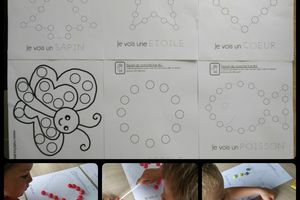 Coloriage à gommettes ou playmaïs, modèles à imprimer. Collage.