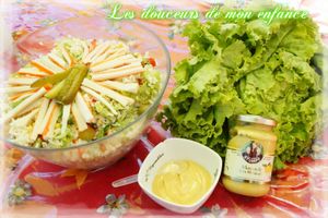 Salade de riz et sauce vinaigrette à la Moutarde Mirabelle de RAIFALSA - ALELOR