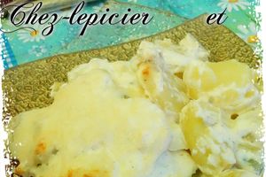 Gratin de pomme-de-terre , poireaux à l'épice MACIS de CHEZ-LEPICIER