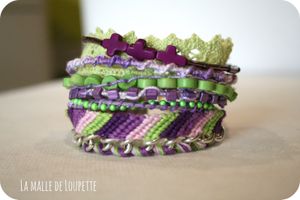 Brazalete verde y violeta!