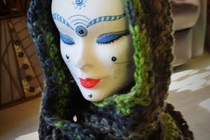 SNOOD VERT AU CROCHET