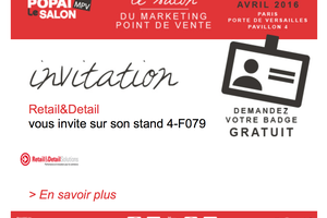Retail&Detail au Salon MPV POPAI du 5 au 7 Avril