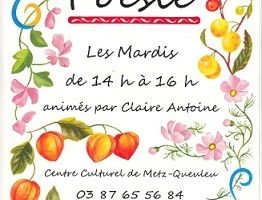 "Les Mardis-poésie" du CCMQ, affiche enluminée conçue par Sylvie Chenet