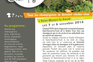 Fête des champignons St Bonnet le froid ( 5&6 novembre 2016)