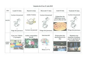 Planninng semaine 25