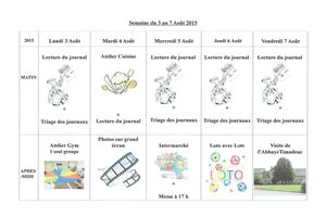 Planning semaine 32