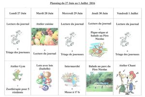 Planning semaine 26