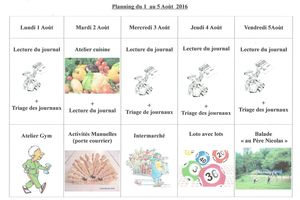 Planning semaine 31