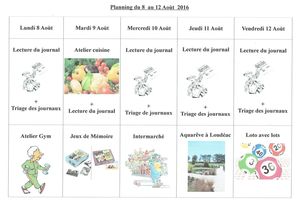 Planning semaine 32