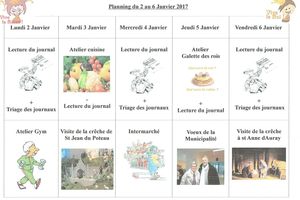 Planning semaine 1