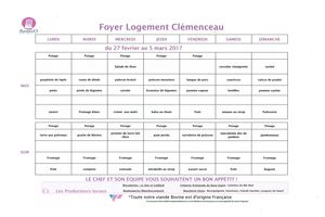Menu semaine 9