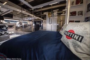 Deux fans dorment dans le garage Williams à Silverstone