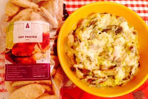 Crêpes vegan poireaux champignons filet de soja texturisé