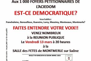 A.C.I.E.D.O.M: Réunion Publique Vendredi 13 Mars 20h00