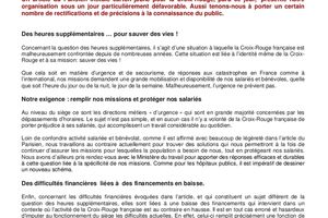 Communiqué de Presse de la Croix Rouge Française