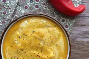 Soupe de potimarron aux poivrons