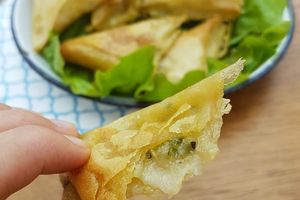 Samoussas à la courgette et au fromage râpé vegan