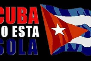 Manifestation de Colombiens pour la fin du blocus contre Cuba