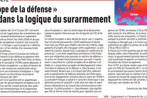 « Europe de la défense »: L’UE dans la logique du surarmement