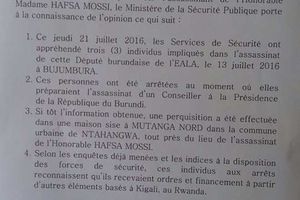 Burundi : Igihugu cy’u Rwanda kiracyekwa mu kugira uruhare mu rupfu rwa Depite Hafsa Mossi!