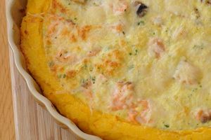 Quiche de polenta au saumon