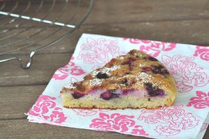 Gâteau aux myrtilles à la poêle