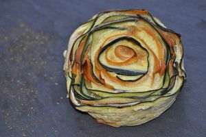 Quiche sans pâte spirale de légumes