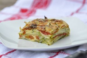 Gratin courgette tomate et mozzarella