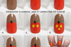 Tutoriel, nail art citrouille,nail art halloween, nail art facile
