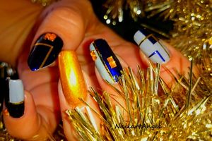 Nail art pas à pas,nail art facile "motifs géométriques", élégant et festif pour les fêtes.nail art hivers, nail art noel