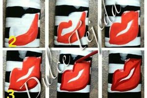 nail art tendance, nail art bouche, tutoriel pas à pas, nail art facile