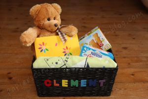Panier personnalisé pour un baptême