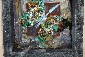 Cadre Papillon Challenge Our mixed media moods - Butterfly frame Our mixed media moods Challenge